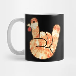 Rock Sign Turkey Hand Tie Dye Thanksgiving Autumn Men Women Mug